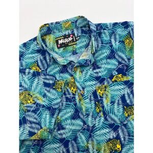 Chubbies‎ Weekend Wear Shirt Mens XXL Floral Safari Cheetah Stretch Short Sleeve